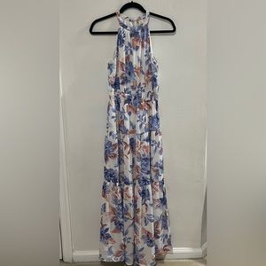 Floral Halter Tiered Maxi Dress Size Small